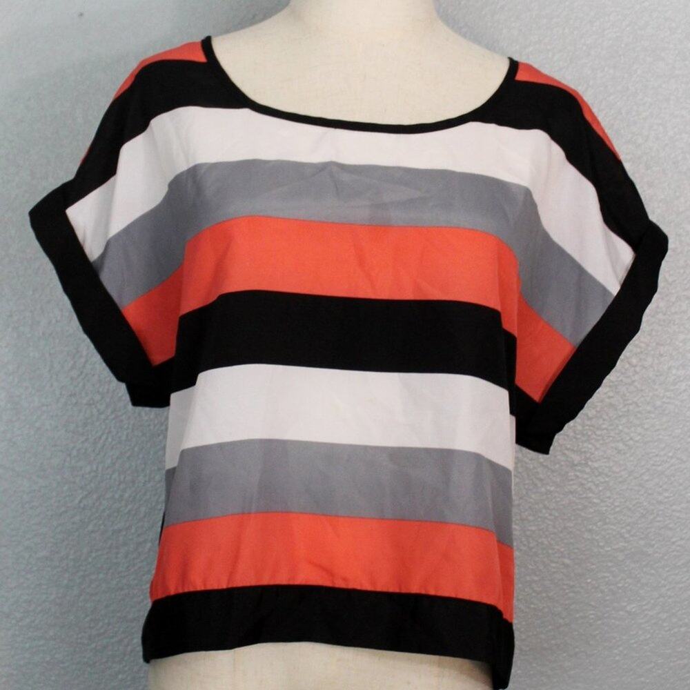Heart Soul Open Back Tie Striped Tunic Size XL - Picture 1 of 9